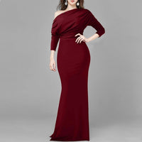 Long sleeve wine red