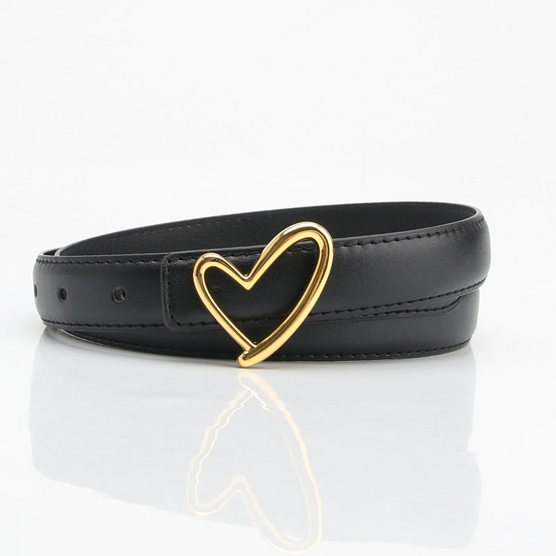 Belt women's wild love buckle premium fashion ladies jeans dress pu leather decoration belt wholesale