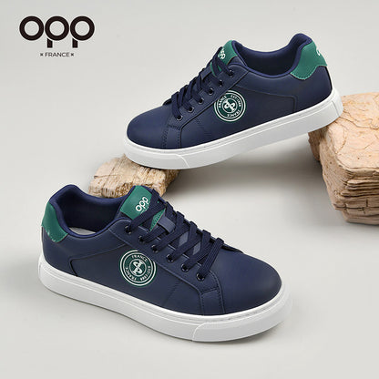 OPP men's shoes, spring white shoes, light luxury, versatile, high-end, low-top men's athleisure soft-soled leather board shoes