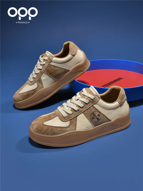 OPP casual board shoes men's 2026 spring men's low-top versatile retro popular sports thick-soled brown German training shoes