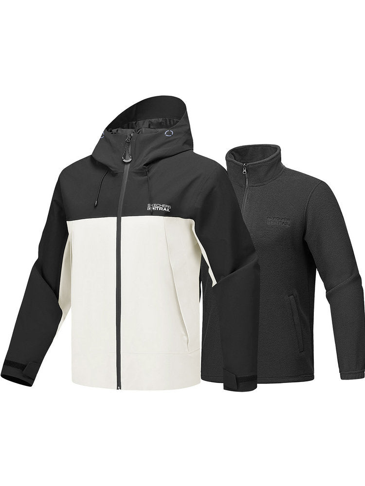 Skechers 2025 New Men's 3-in-1 Fleece Liner Breathable Hooded Jacket P425M136-0074