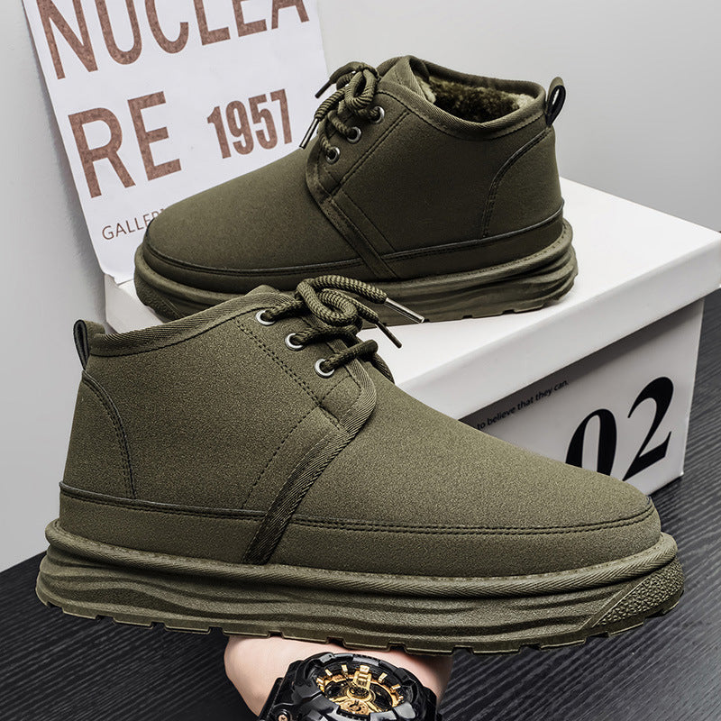 Men's Shoes 2025 Autumn/Winter New Men's Outdoor Casual Sports Shoes, Outdoor Fleece-Lined Warm Men's Trendy Thickened Shoes