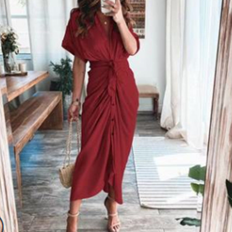 2026 spring new cross-border European beauty fashion temperament design sensible irregular dress women