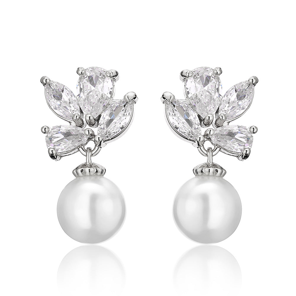 RAKOL exquisite petite pearl earrings for women, fresh and fashionable from Japanese and Korean styles, versatile zircon earrings, Yiwu accessories