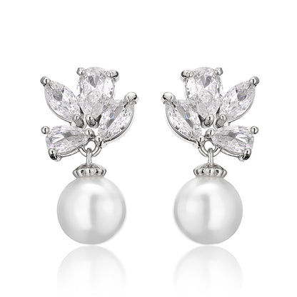 RAKOL exquisite petite pearl earrings for women, fresh and fashionable from Japanese and Korean styles, versatile zircon earrings, Yiwu accessories