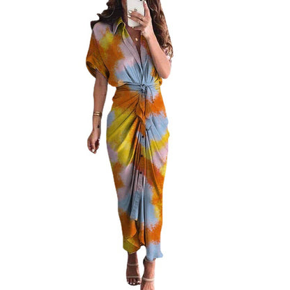 2026 spring new cross-border European beauty fashion temperament design sensible irregular dress women