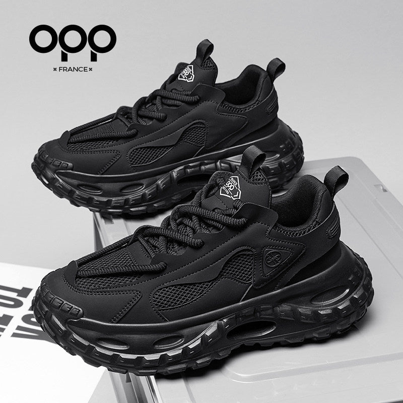 OPP men's shoes spring 2026 new black warrior tire sole anti-slip ruffian handsome shoes outdoor sports and leisure shoes