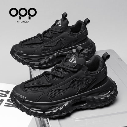 OPP men's shoes spring 2026 new black warrior tire sole anti-slip ruffian handsome shoes outdoor sports and leisure shoes