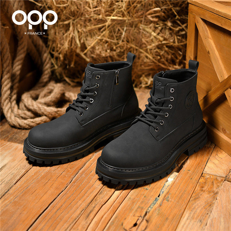 OPP Martin boots men's winter 2026 new British style high-top retro height-increasing outdoor sports workwear rhubarb boots