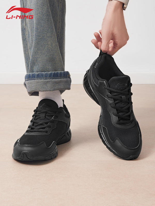 Li-Ning men's running shoes, Qingyao lightweight breathable casual shoes, sports shoes, shock-absorbing and wear-resistant black men's running shoes