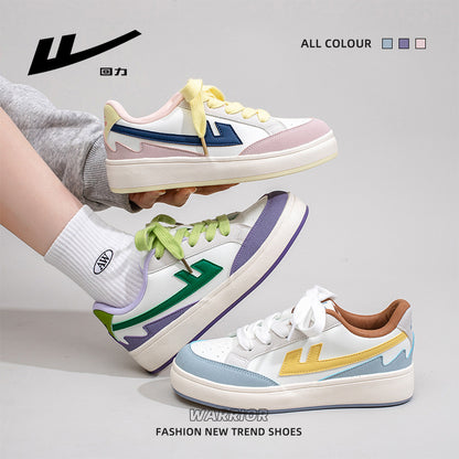 Pull-back dopamine splicing, contrasting platform shoes, cross-strap design low-top shoes, new versatile casual shoes