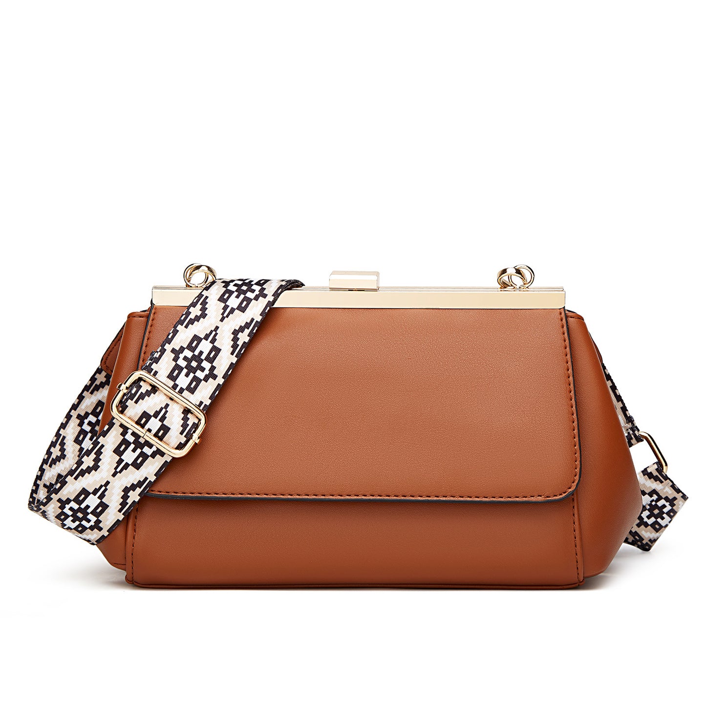 Cross-border retro leather small square bag clip bag one-shoulder crossbody women's bag simple style handbag gentle underarm bag