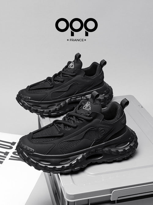 OPP men's shoes spring 2026 new black warrior tire sole anti-slip ruffian handsome shoes outdoor sports and leisure shoes