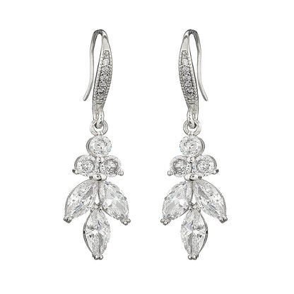 RAKOL European and American high-quality bridal wedding dress earring accessories light luxury temperament micro-set AAA zircon earrings