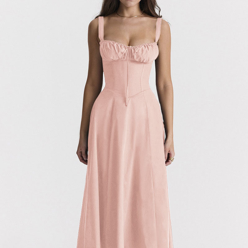 2026 Amazon independent station European and beautiful women's new floral square neck sexy slit spring dress for women