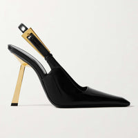 Black gold heel 7cm