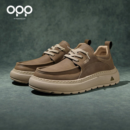 OPP loafers, men's spring platform, British versatile business casual commuter leather shoes, leather retro light luxury shoes