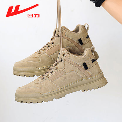 Warrior autumn workwear men's Martin boots, 2024 new bestseller, low-top British-style desert boots, yellow ankle boots