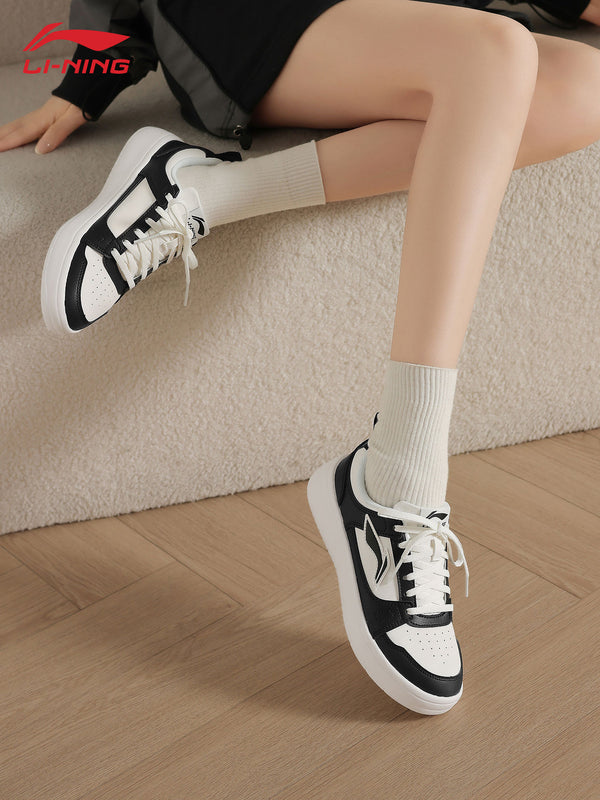 Li-Ning Clear Sky Casual Shoes, White Shoes for Women, Breathable New Summer Board Shoes, Thick-Soled Casual Sports Shoes for Women