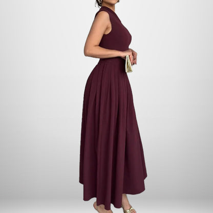 In the spring of 2025, the new Amazon cross-border foreign trade fashion temperament diagonal neckline slim slim long dress