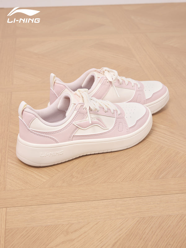 Li-Ning casual shoes, clear sky women's shoes, official genuine lightweight and comfortable sports shoes, pink versatile fashion shoes for women