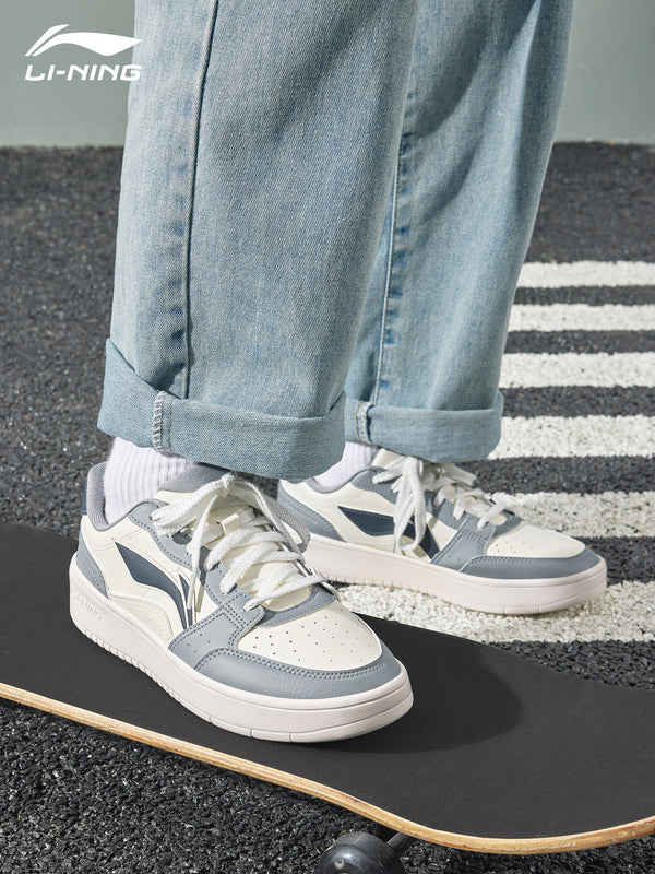 Li-Ning men's sneakers, Yuanbao summer new men's vintage gray shoes, breathable sports casual shoes, white sneakers