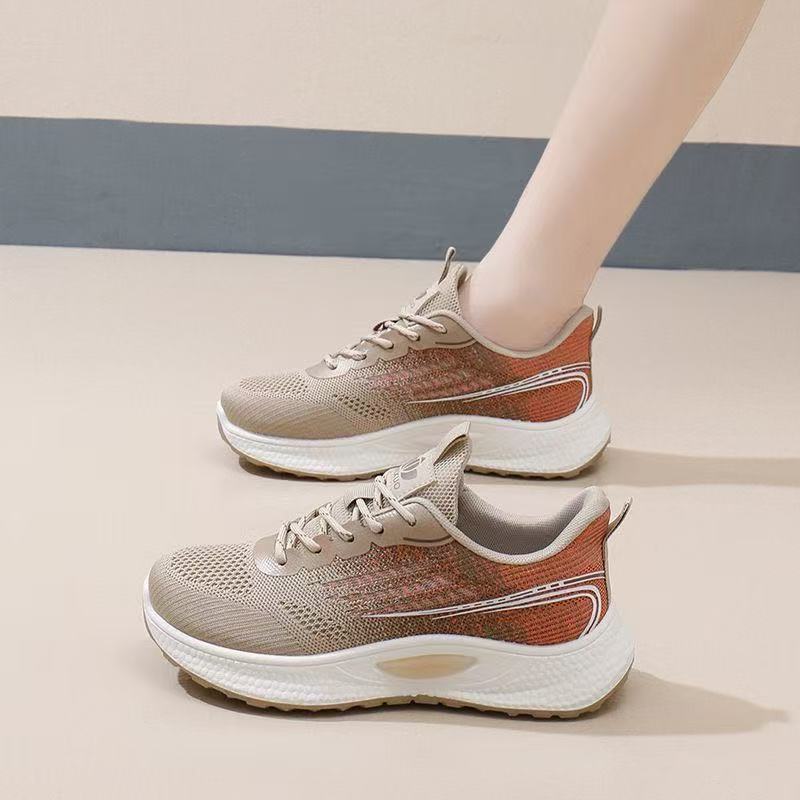 2025 Spring New Korean Breathable Flying Weave Women's Shoes Factory Direct Sales Student Running Sneakers Women's Cross-border Wholesale