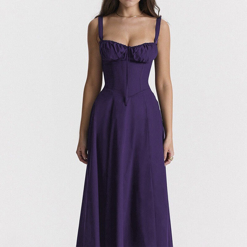 2026 Amazon independent station European and beautiful women's new floral square neck sexy slit spring dress for women