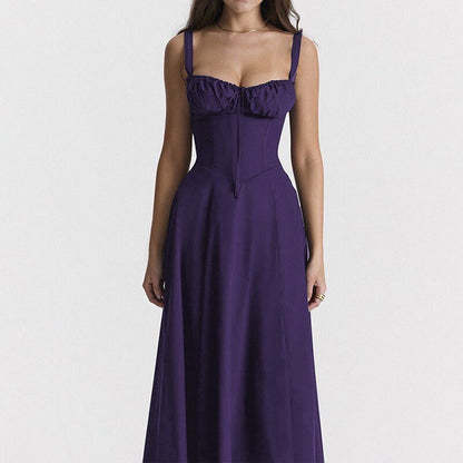 2026 Amazon independent station European and beautiful women's new floral square neck sexy slit spring dress for women