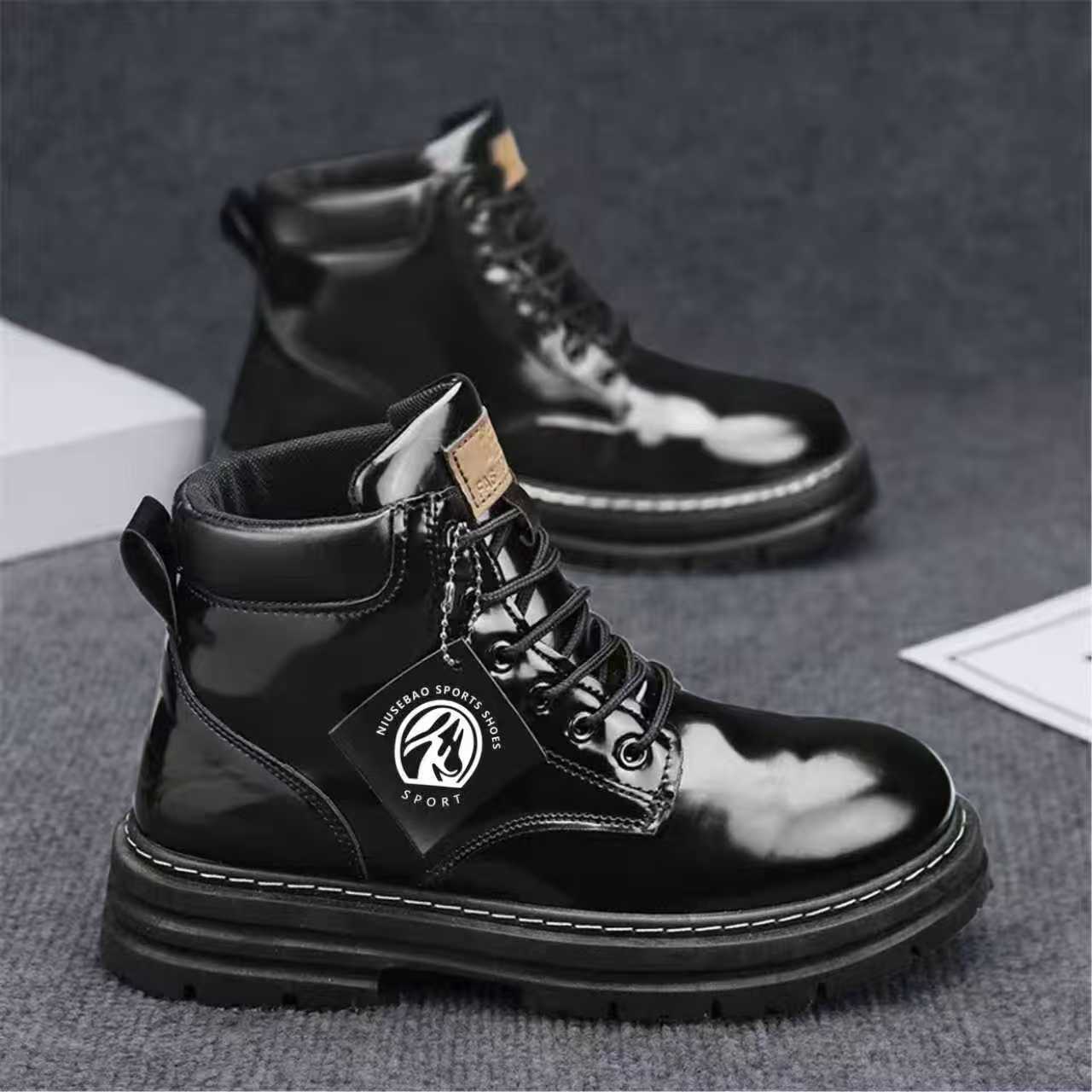 2026 Spring Cross-border Bestselling Martin Boots, New Men's Casual Boots, Vintage British Style Mid-Sleeve Casual Work Boots