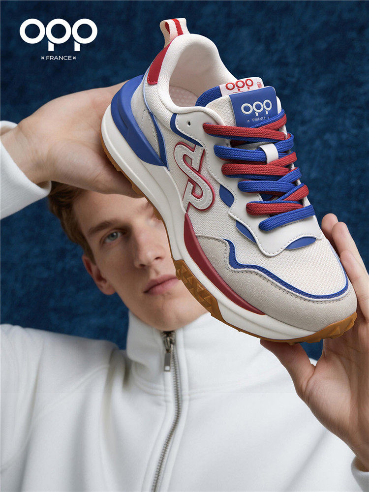 OPP men's shoes, spring outdoor sports and leisure running shoes, thick soles, versatile, high-end, niche fashion brand Forrest Gump shoes, men