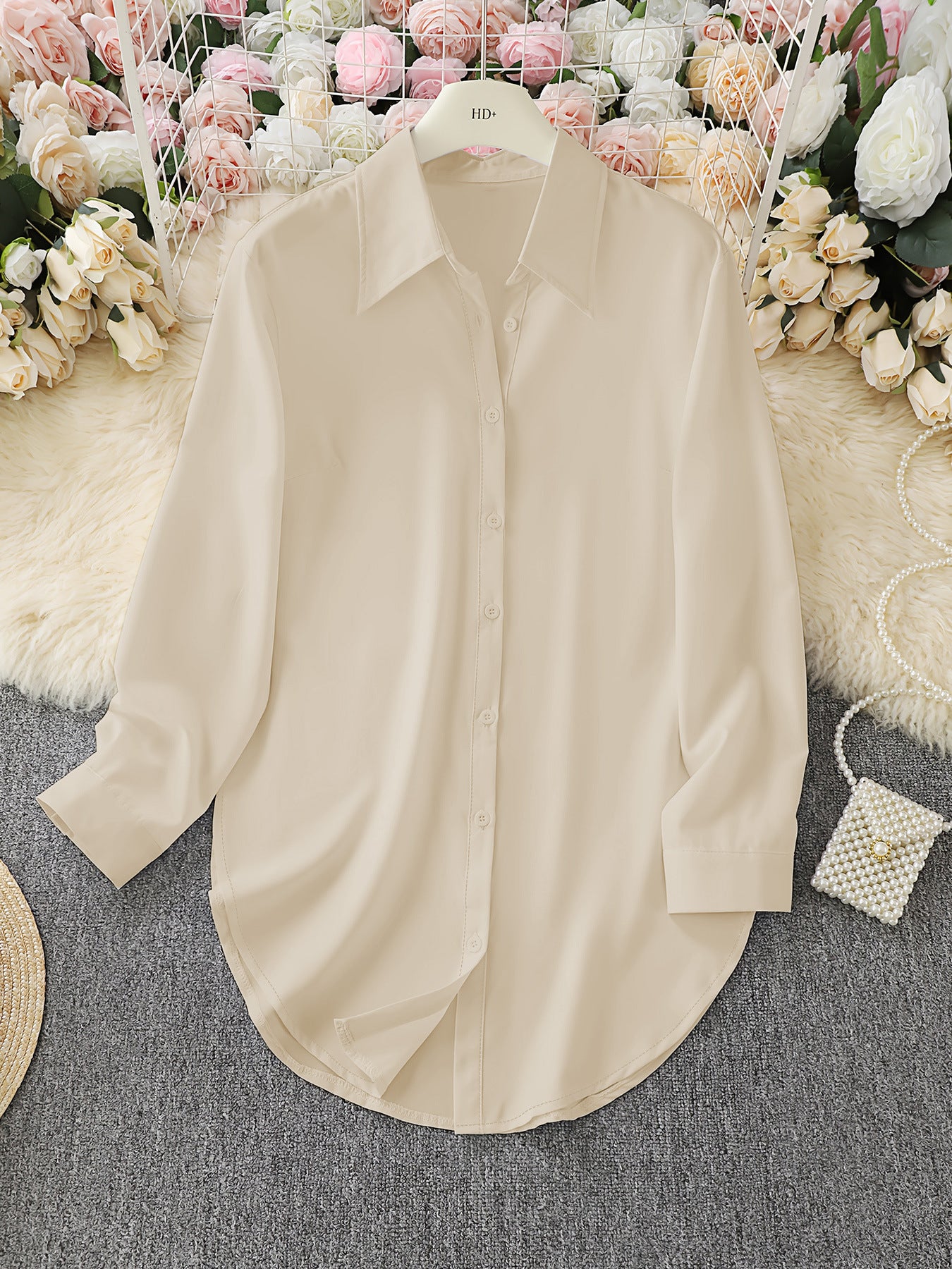 2026 AliExpress wish Amazon Hot Item: Four-season fashion minimalist irregular women's shirt, long-sleeve shirt