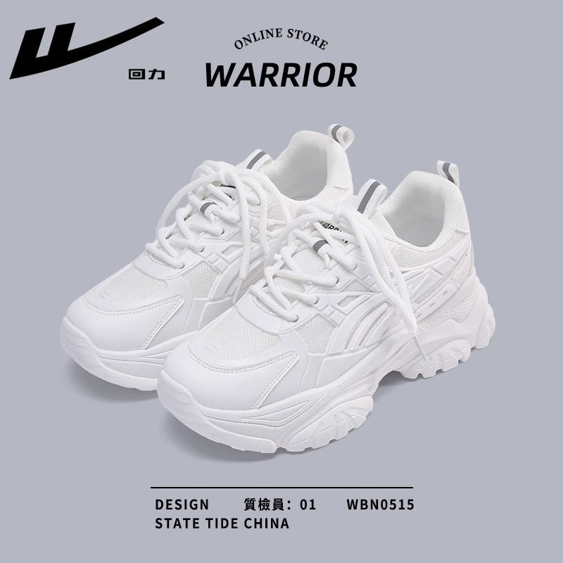 Pullback breathable thick-soled white shoes Korean version of solid color simple new dad shoes collegiate style is not stuffy feet single shoe girl