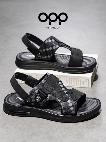OPP Sandals Men's 2026 New Summer Outdoor Soft-Sole Driver Driving Shoes Non-slip and Anti-odor Dual-purpose Beach Shoes