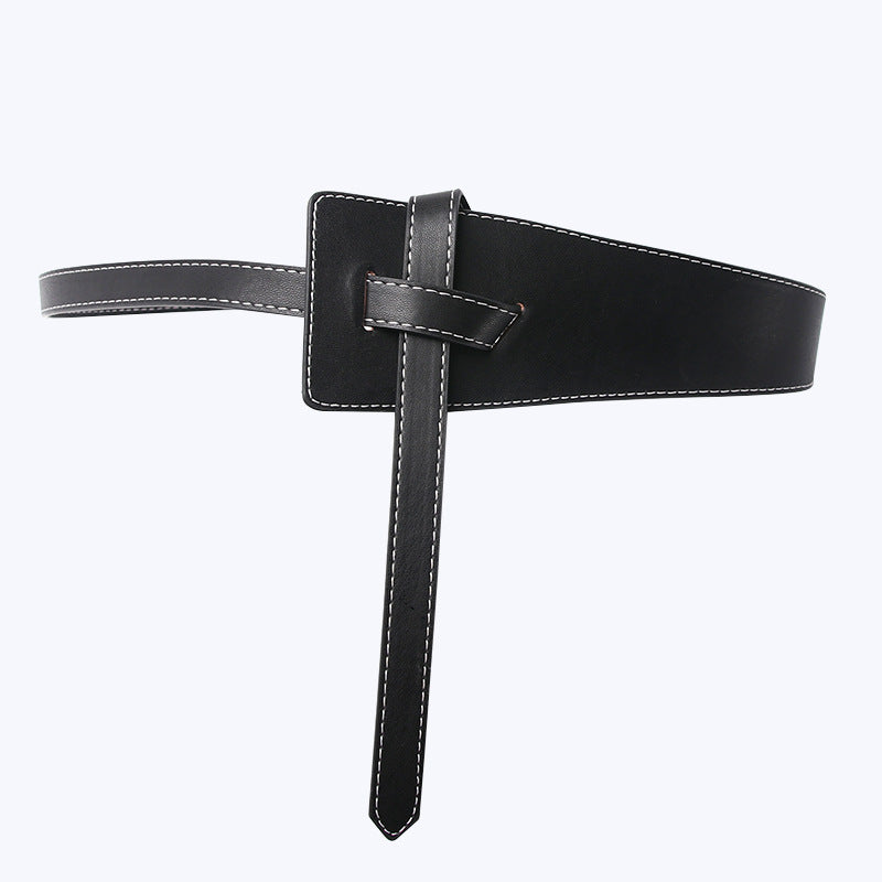 Cross-border ladies knotted wide belt dress coat sweater decorative belt fashion elegant style belt wholesale