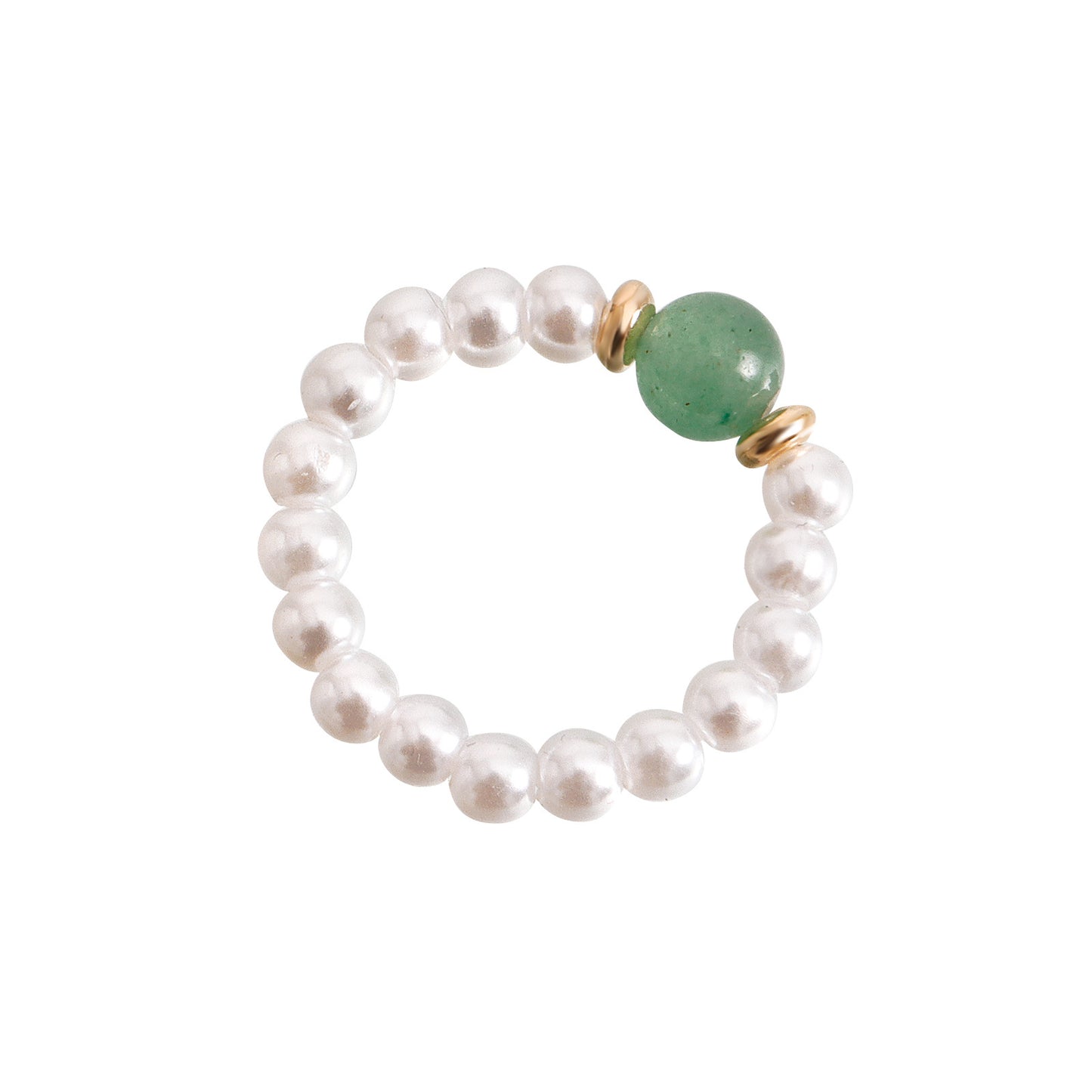 European and American cross-border jewelry Bohemian colorful natural stone imitation pearl rings do not fade, niche design is high-end