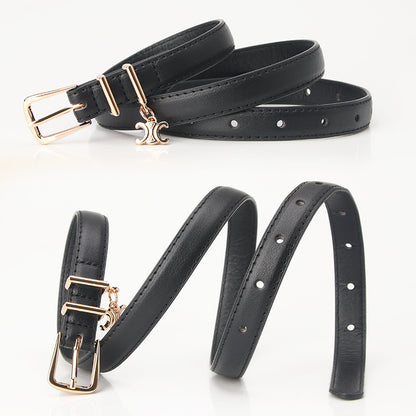 New Light Luxury Pendant Double C Women's Belt Embellished Jeans Trouser Belt Summer Versatile Alloy Buckle Belt