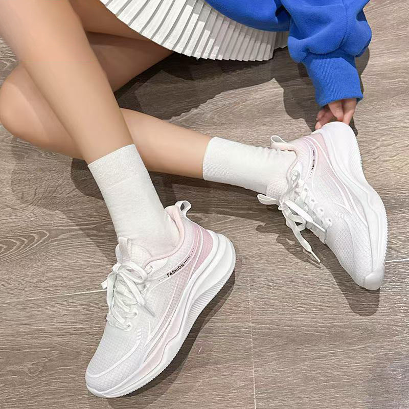Sneakers, spring and summer new women's shoes, breathable flying knitted running shoes, casual travel shoes, cross-border wholesale women's shoes