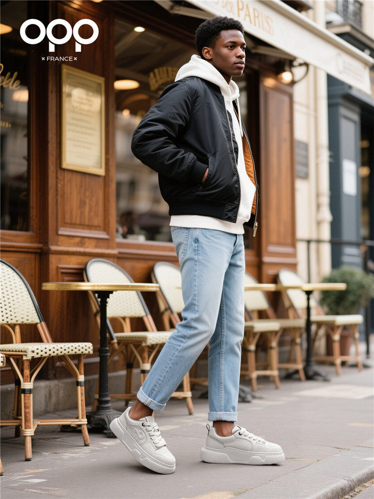 OPP board shoes spring 2026 new men's sports versatile casual low-top platform heightening niche solid color white shoes