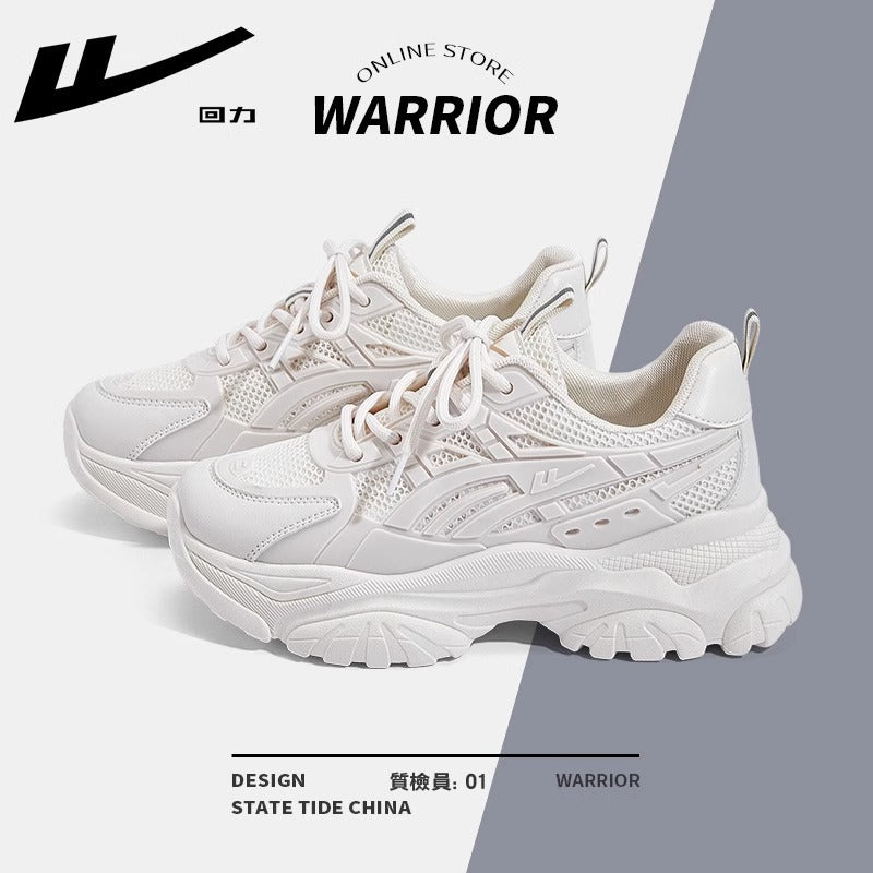 Pullback breathable thick-soled white shoes Korean version of solid color simple new dad shoes collegiate style is not stuffy feet single shoe girl