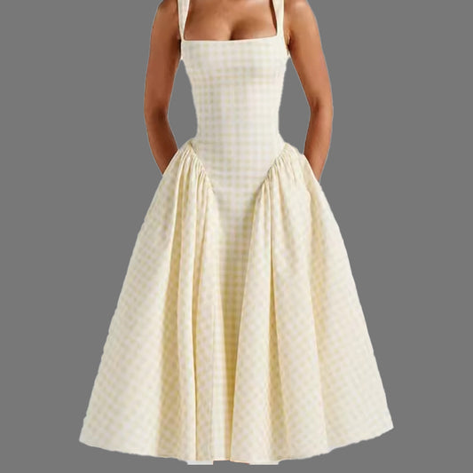 Cross-border 2025 Amazon Spring New European and American Fashion Elegant Printed French Dress