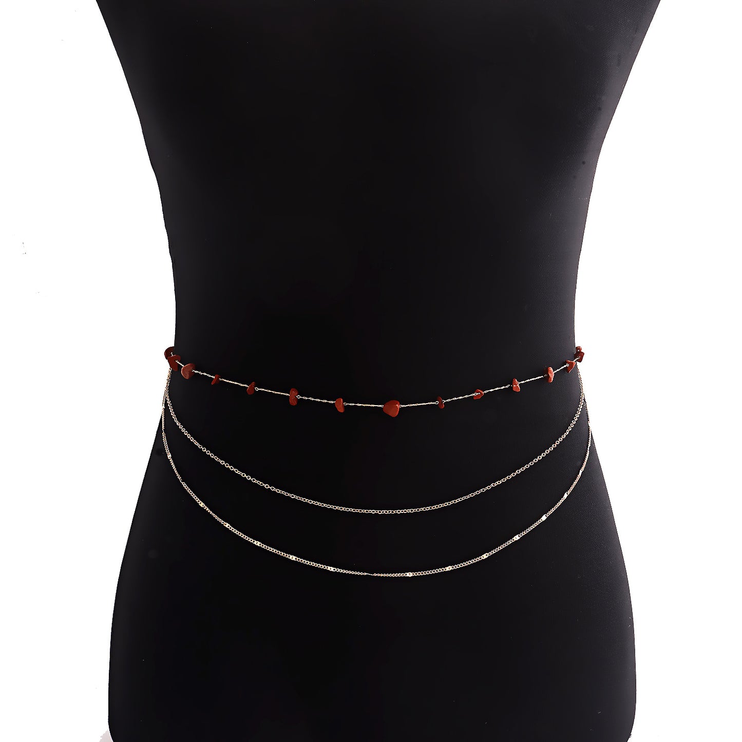 European and American cross-border jewelry bohemian natural color turquoise waist chain body accessories women's waist chain