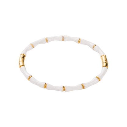 Cross-border European and American style stainless steel bamboo closure bracelet, INS style fashion drip design bracelet for women