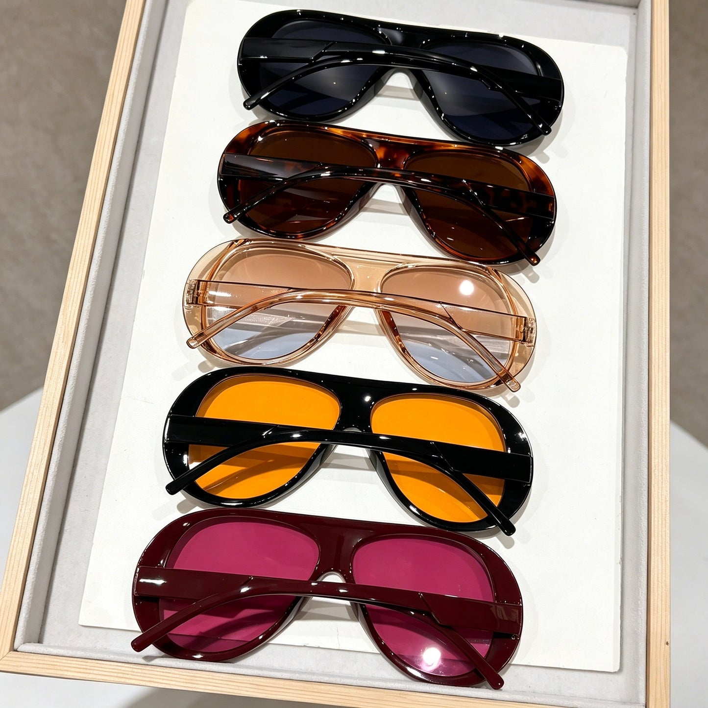 5 pairs of large-frame pilot sunglasses for women, premium look, Y2K fashion sunglasses, UV-blocking sunglasses