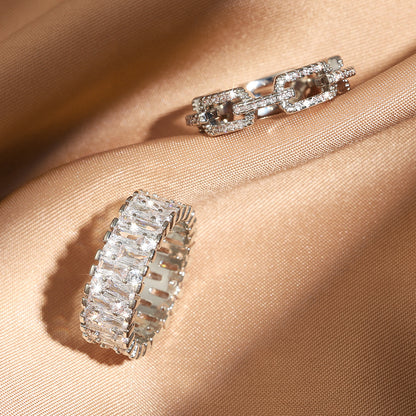 Cross-border exclusive copper zircon rings, emeralds, versatile Southeast Asian best-selling products, one piece can be labeled