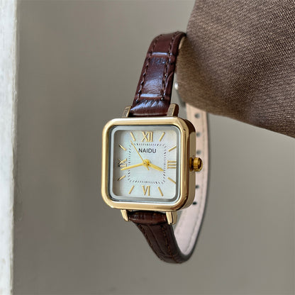 NAIDU New Fashion Women's Watches, Niche Vintage Square Simple Student Exquisite Women's Watches, Wholesale Source