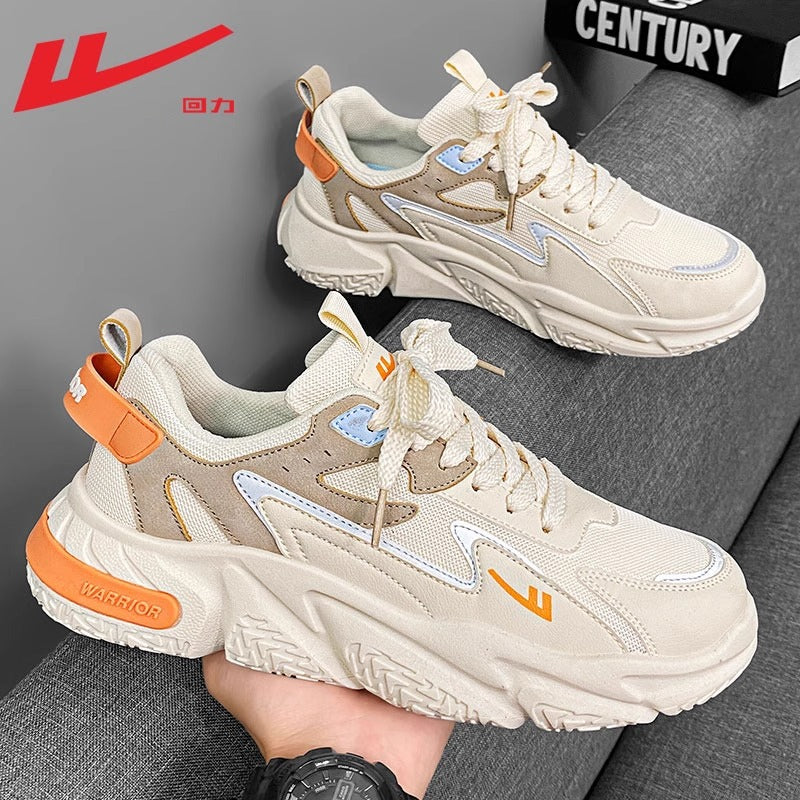 Pullback Korean trendy cool men's shoes retro soft-soled casual shoes mesh lace-up sports shoes daily commuting dad shoes