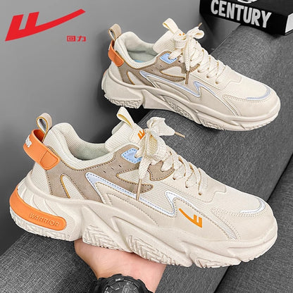 Pullback Korean trendy cool men's shoes retro soft-soled casual shoes mesh lace-up sports shoes daily commuting dad shoes