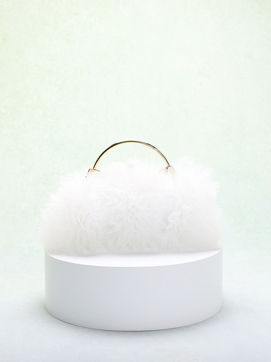 Mesh lace plissado clip bag jantar tote bag versão coreana doce vento flor clump apertado romântico casamento saco de noiva