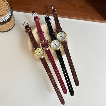 BARSH Roman vintage vintage women's vintage casual women's leather belt, elegant Western vintage watch